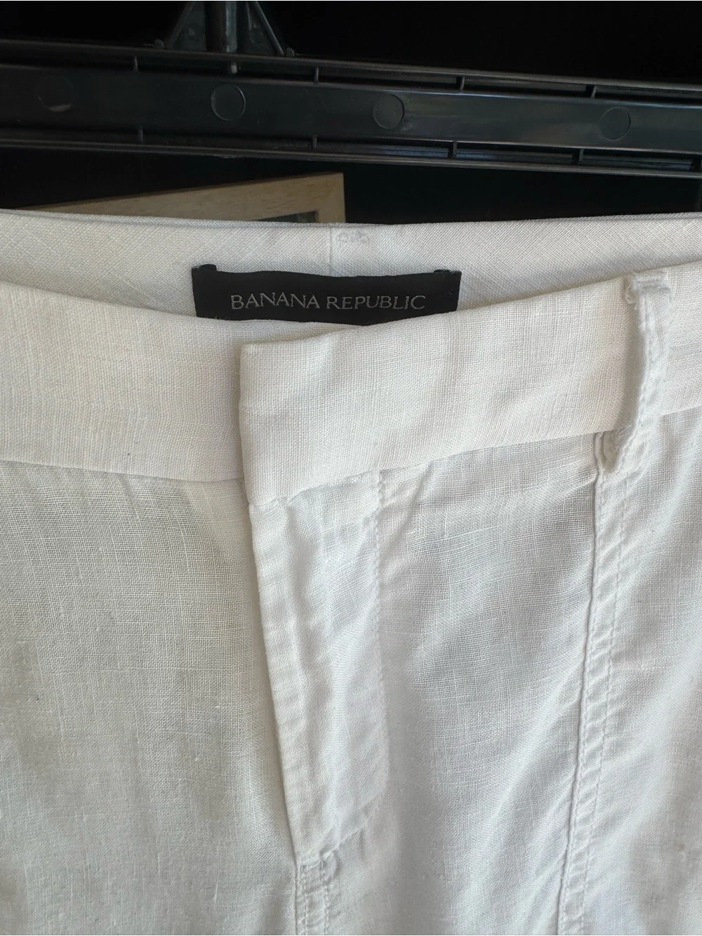 Banana Republic White Wide-Leg Linen Pants
